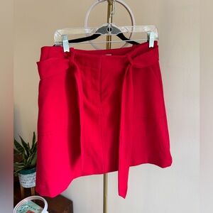 Red J Crew Skirt with Bow Size 6